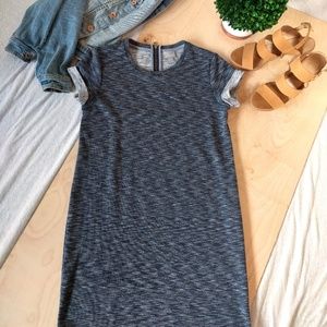 Navy heathered casual short sleeve dress